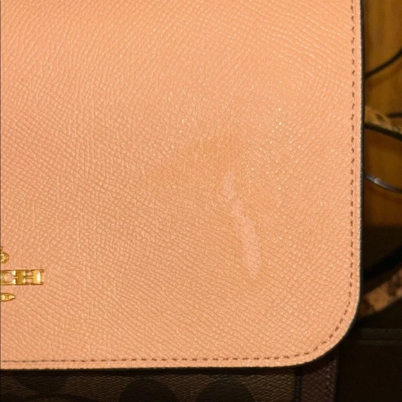 Coach Light Pink and Dark Brown Crossbody Bag - Picture 3 of 16